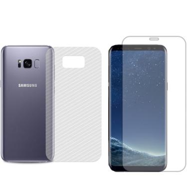 Imagem de Película Hidrogel + Adesivo Fibra De Carbono Para Samsung Galaxy S8 - Transparente