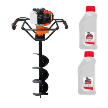 Imagem de Perfurador De Solo Gasolina 52cc + Broca 80x20 Vulcan Vps520 + 2 Oleo 