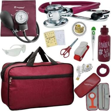 Imagem de Kit Bolsa Aparelho de Pressão Esfigmomanômetro Esteto Incoterm - Love 