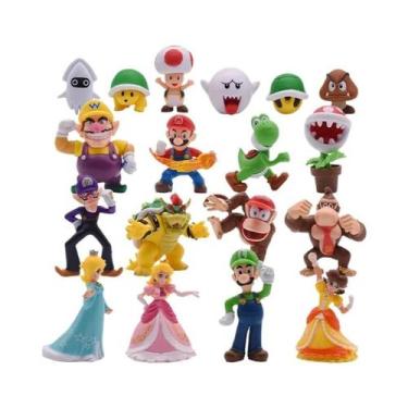 Imagem de Conjunto De Figuras De Ação Super Mario Bros Luigi Yoshi Donkey Kong M