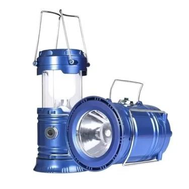 Imagem de Lampião Luminária LED Camping Carregador Solar USB Recarregável