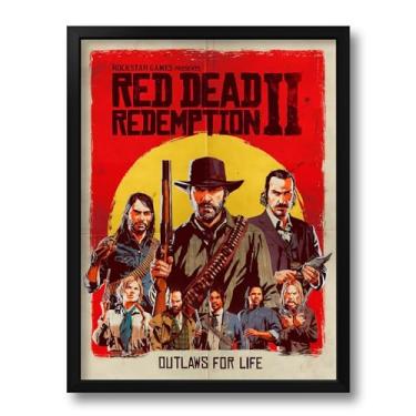 Imagem de Quadro com Moldura Game RedDead Redemption 2 - Tam. 33x43cm
