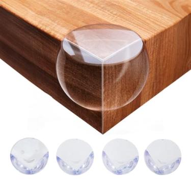 Imagem de Protetor de Quina para Móveis, PVC Maleável, 3cm x 4cm, Transparente, Conjunto com 4 Peças