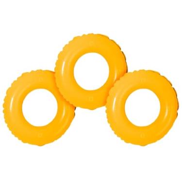 Imagem de Kit 3 Boia Circular Colorida Redonda Criança 60cm Grande Brinquedo Inflável Piscina Praia (Amarela)