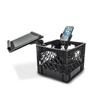 Imagem de AutoExec AE-CRATE-24 Leite Crate veículo e estação de trabalho móvel de escritório com bandeja para laptop e suporte para telefone