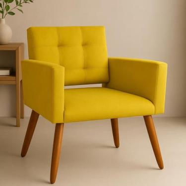 Imagem de Poltrona Para Sala Decorativa Mya Confortável Reforçada Suede - Divani