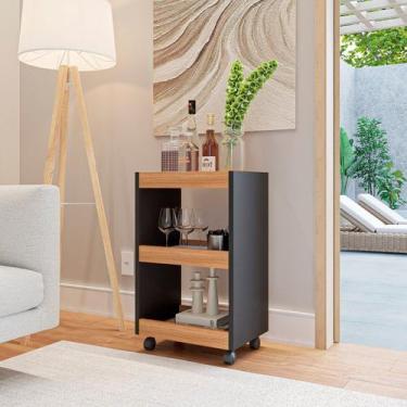 Imagem de Carrinho Multiuso Gourmet Buffet com Rodinhas Bar Aparador Organizador