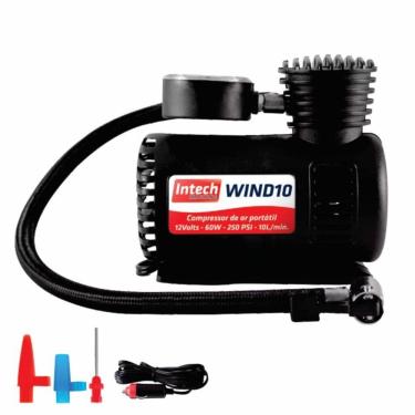 Imagem de Compressor De Ar Mini Elétrico Portátil Preto 12V Wind10
