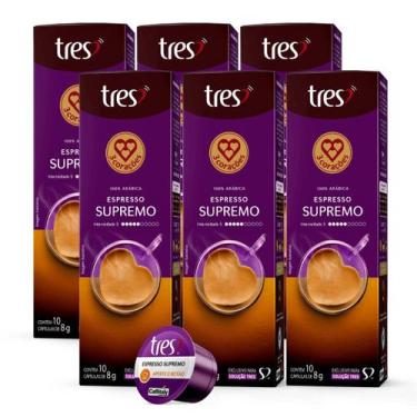 Imagem de 6x Cápsula de Café Tres 3 Corações Espresso Supremo 10 Unidades, Espre