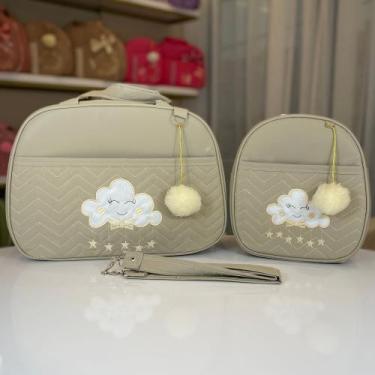 Imagem de Kit Bolsa Maternidade Mala para Bebê 2 peças Nuvem Mochila Passeio - F