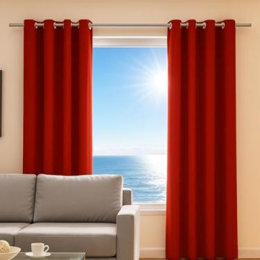 Imagem de Cortina Blackout Voil Vermelho com Forro 2 em 1 – 280x260cm