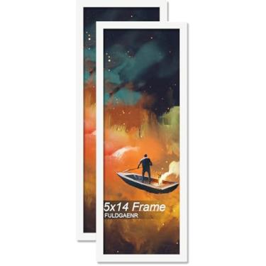 Imagem de FULDGAENR Conjunto de 2 porta-retratos 12,7 x 35,5 cm, molduras brancas para certificado de pôster, moldura de parede/mesa de alta transparência com visor vertical horizontal (pacote com 2 | branco |