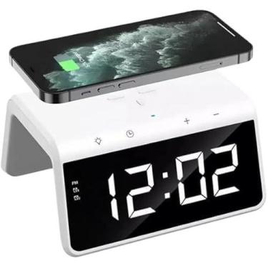 Imagem de Carregador Por Indução Peining 15w Relógio Digital E Abajur alarme biv