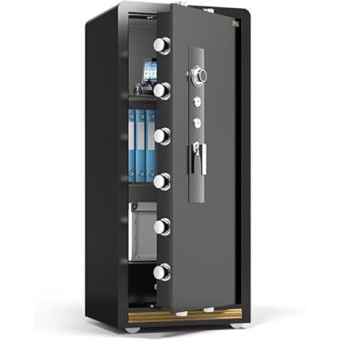 Imagem de Cofre De Documentos Para Escritório E Casa Caixa De Segurança De Dinheiro Com Trava De Segurança Mecânica Grande Armário De Segurança, Black, L*W*H-60cm*55cm*150cm