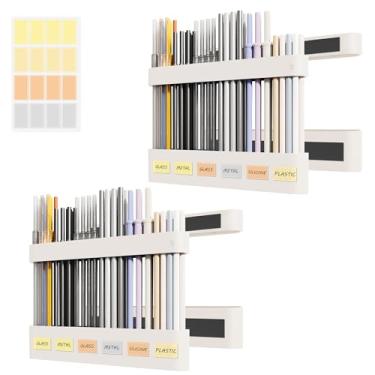 Imagem de Neepanda Suporte de canudo para porta de armário, organizador de dispensador de canudo de silicone com design dividido atualizado 2025 com magnético forte e etiquetas para armazenamento de geladeira e