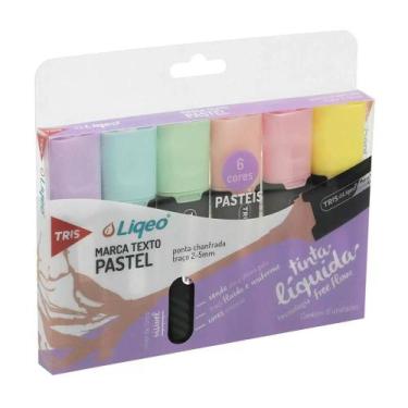 Imagem de Marca Texto Tris Liqeo Flat Pastel 6 Cores 685083