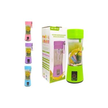 Imagem de Mini Liquidificador Mixer Juice Garrafa Portátil USB Recarregável – 6 Lâminas (Verde)