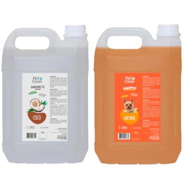 Imagem de Kit Pre Banho Limpeza Profunda Shampoo Banho e Tosa 5 Litros Hidratante Condicionador Escolha (Pré Coco/Natural)