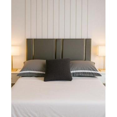 Imagem de Cabeceira Estofada Antialérgica Adesiva em Módulos - Coledecor, Cinza,