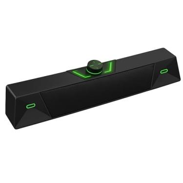 Imagem de Soundbar Caixa de Som Gamer Compacta 7W RMS, Iluminação LED, USB 5V, Controle de Volume, Ideal para PC, Notebook e Smart TV Com Entrada P2 3,5mm