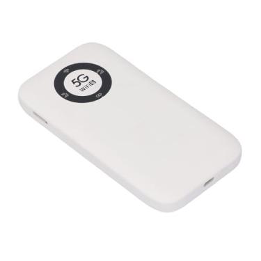 Imagem de VBESTLIFE 5G Mobile Hotspot, Roteador Portátil WiFi 6 Com Slot para Cartão SIM, Bateria de 7100mAh, Suporte Sem Fio WiFi 16 Dispositivos, para Viagens (Branco)