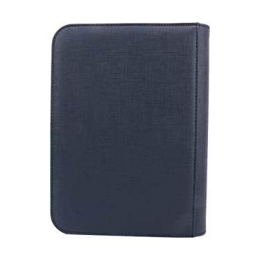 Imagem de Cartão de negociação ligante 4 bolsos PU CATURO DE CATURO DE CATADOR DE CATO PORTEM 160 CARTAS PARA COLECTORES CARTÃO DE PENOS DURAL (Azul)