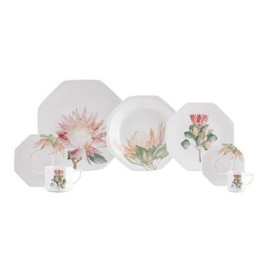 Imagem de Serviço de Jantar, Chá e Café 28 peças em Porcelana, Modelo Octogonal Orion, Coleção Kapama, Schmidt Estilo, Porcelana Schmidt