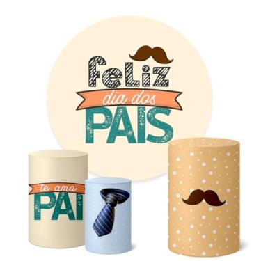 Imagem de Trio Capas Cilindro + Painel Redondo Sublimado Dia dos Pais (K1PAI0034)