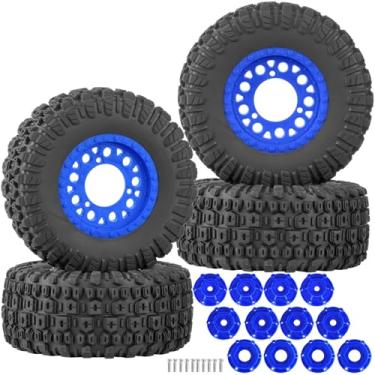 Imagem de BRCatWPark RC Truck Tires for Slash 2WD 4×4,Arrm a Senton,Axia1,Rc4wd,Redcat,RC Hex Wheels Rims and Rubber Tires,4PCS RC Short Course Truck Wheels and Tires w/Sponge,Navy Blue