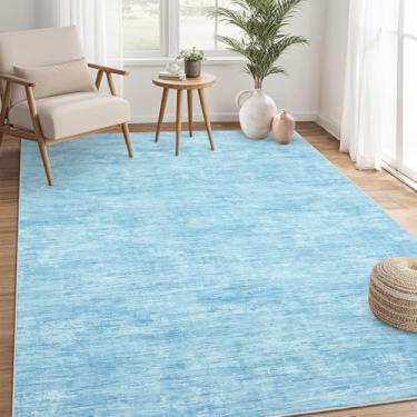 Imagem de RUGSREAL Tapete para quarto, 10 x 15 cm, moderno, abstrato, resistente a manchas, pequeno para sala de estar, tapete contemporâneo para sala de jantar, tapete sólido antiderrapante para cozinha