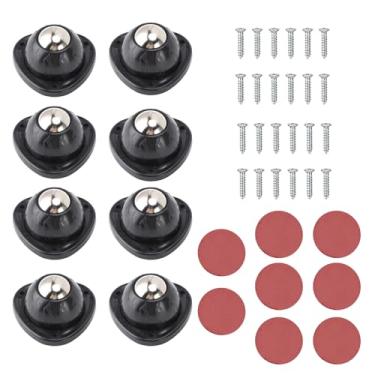Imagem de 8pcs Rodas de rodízio auto -adesivo para móveis Capacidade de carga de caçamba 28 libras por roda de 360 graus rodas giratórias para pequenos caixotes de armazenamento de