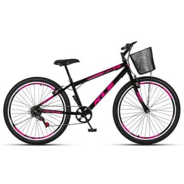 Imagem de Bicicleta Aro 26 Kls Sport Gold V-Brake Mono 7V Feminina, Preto, Pink