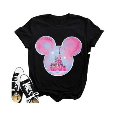 Imagem de plus Size Disney Minnie Menina Camiseta Feminina Harajuku Verão Casual