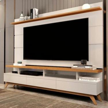 Imagem de Rack e Painel Giga Vivare Wood 1.8 Off White / Nature TV 72'' - Móveis