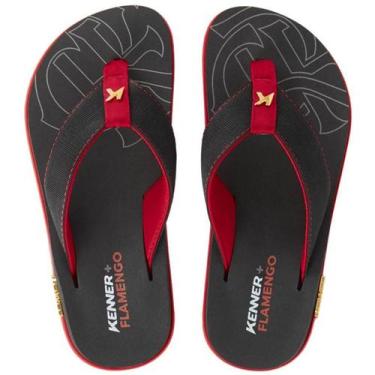 Imagem de Chinelo Kenner Flamengo Kivah Masculino - Preto e Vermelho, 41