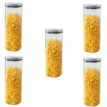Imagem de Kit 5 Pote Organizador Hermetico Transparente 2,2L Vedação Cozinha Arm