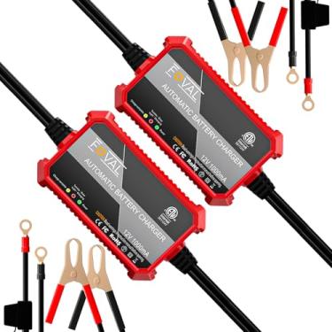 Imagem de Carregador de bateria FOVAL 1000 mA, carregador automático inteligente de 12 V para motocicletas, quadriciclos, trailers, barcos e mais