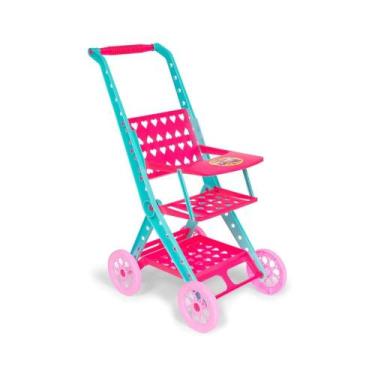 Imagem de Carrinho De Boneca Passeio do Bebê Dobrável Rosa - Cardoso