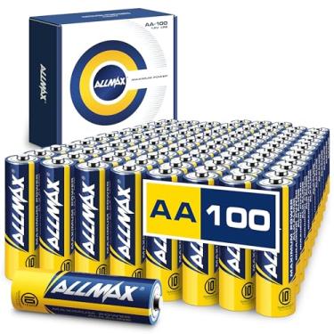 Imagem de Pilhas alcalinas Allmax AA de Potência Máxima (100 Contagens)– Ultra Longa Duração, Prazo de validade de 10 anos, Design à prova de vazamentos, Desempenho máximo – 1.5V