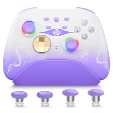 Imagem de Mytrix Switch Pro Controller with Charging Dock, Wireless Controllers for Nintendo Switch/Lite/OLED with Hall Effect Joystick/Trigger, RGB Lighting, Turbo/Macro Button, for PC, iPad - Raiden Design