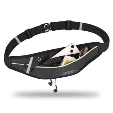 Imagem de SooGree Pochete fina de corrida para mulheres e homens, suporte para garrafa de água, pochete de hidratação, mochila esportiva à prova d'água com faixa refletiva, bolsa de cinto para corrida,