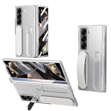 Imagem de AJDJTEN Capa para Samsung Galaxy Z Fold 7 com suporte, alça de dedo, protetor de tela e proteção de lente, alça de mão, proteção de dobradiça, capa de telefone à prova de choque de corpo inteiro para