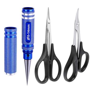 Imagem de Conjunto de 3 ferramentas de corte Hobbypark RC Body Reamer perfurador, tesouras curvas e tesouras retas para carroceria de carro RC Lexan Plastic