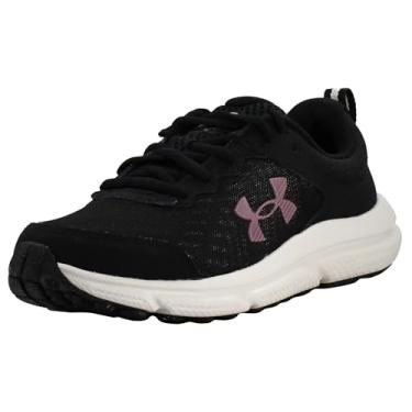 Imagem de Under Armour Tênis feminino Charged Assert 10, Preto/Rosa Turmalina/Rosa Turmalina Metálico, 41