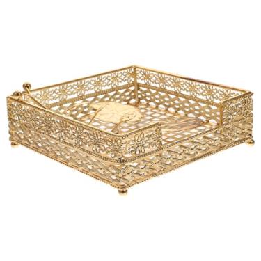 Imagem de Luxshiny Porta-guardanapos Europeu: Suporte Oco para Guardanapos, Organizador de Papel de Seda para Cozinha, Sala de Jantar, Cafeteria, Festas - Dourado