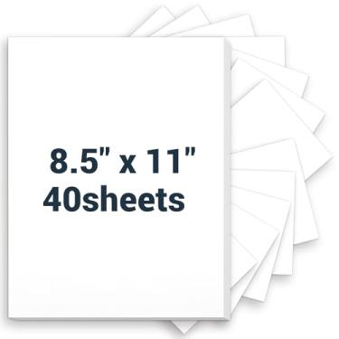 Imagem de Cartolina branca 8,5 x 11, papel grosso para impressora 34 kg/200 g/m², cartolina de 40 folhas, branco, cartolina pesada, papel de arte para convites, cartões faça você mesmo, cartões de visita, menus
