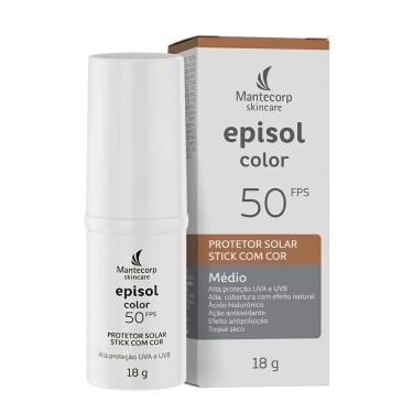Imagem de Protetor Solar Episol Color FPS 50 Stick com Cor Médio 18g