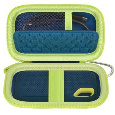 Imagem de Capa rígida compatível com SSD externo portátil SanDisk Extreme PRO 500GB 1TB 2TB 4TB. Suporte de viagem para unidade de estado sólido Crucial X8 (apenas caixa) - azul marinho