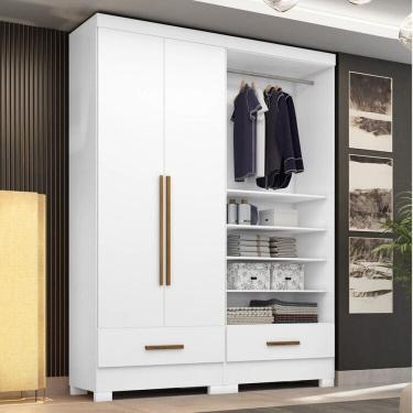 Imagem de Guarda-roupa Modulado 2 Peças 2 Portas 2 Gavetas Smart Plus Branco