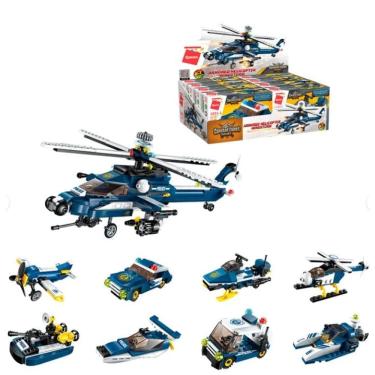 Imagem de Bloco de Montar Qman Kit 8 caixas Set Combat Zones Series Policial